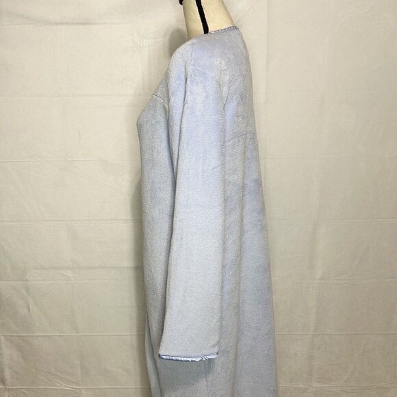 Oscar De La Renta Ladies S/M Baby Blue Plush Full Zip Lg Sleeve Robe Housecoat - Picture 7 of 10
